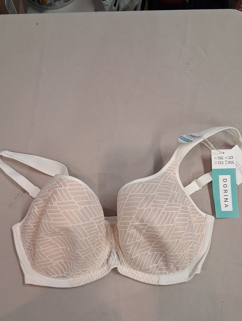 Dorina Women's Cream Patterned Underwire Bra Leila